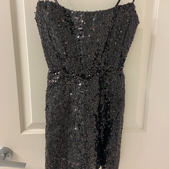 Alison Sequin Corset Dress in Black - Picture 3 of 4